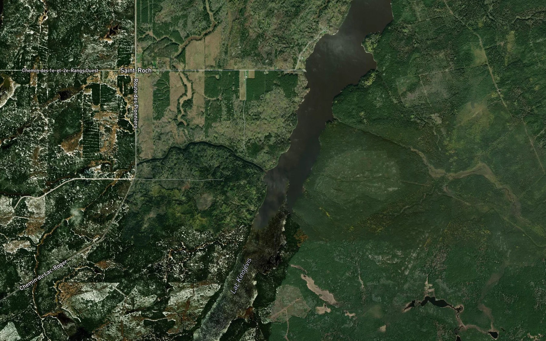 Satellite map of the Riviere Thiballier