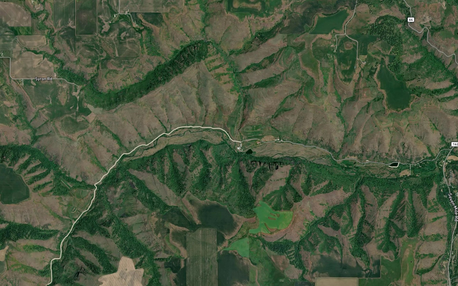 Satellite map of the Suzie Creek