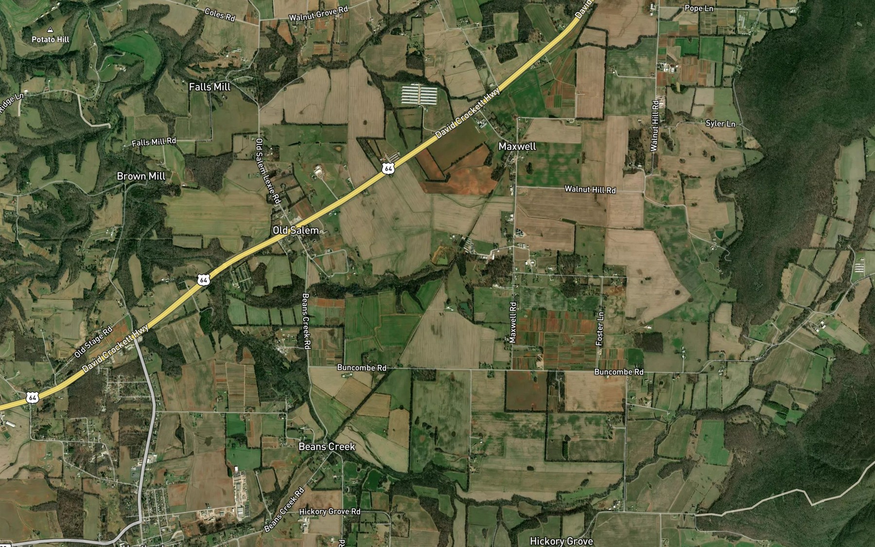 Satellite map of the Rattlesnake Spring