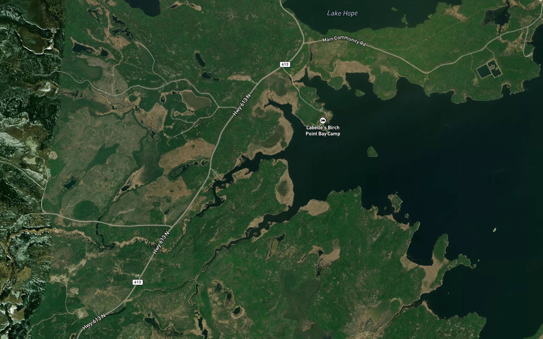 Satellite map of the Christie Creek