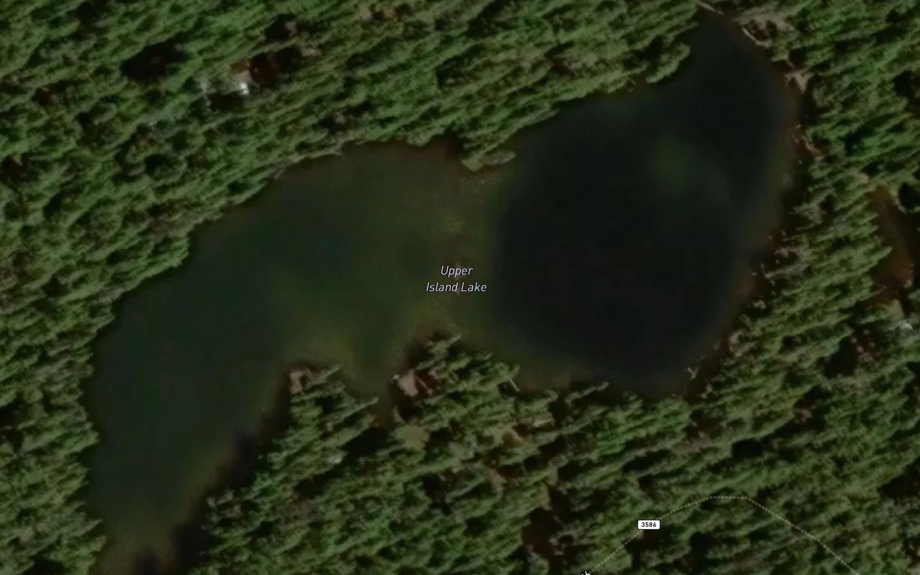 Satellite map of the Upper Island Lake