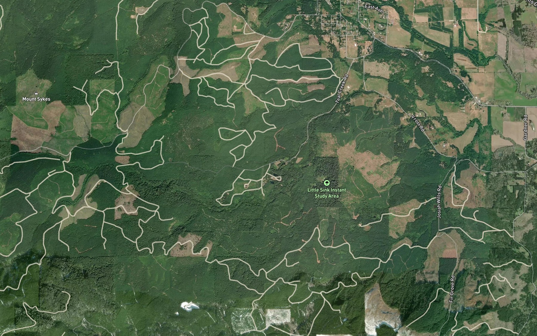 Satellite map of the Teal Spring