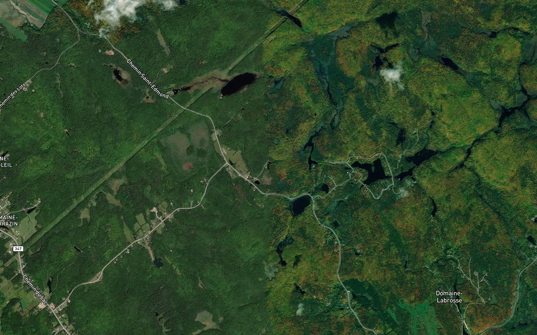 Satellite map of the Lac Louise