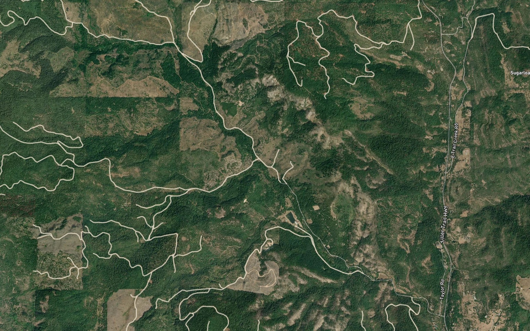 Satellite map of the Romine Creek