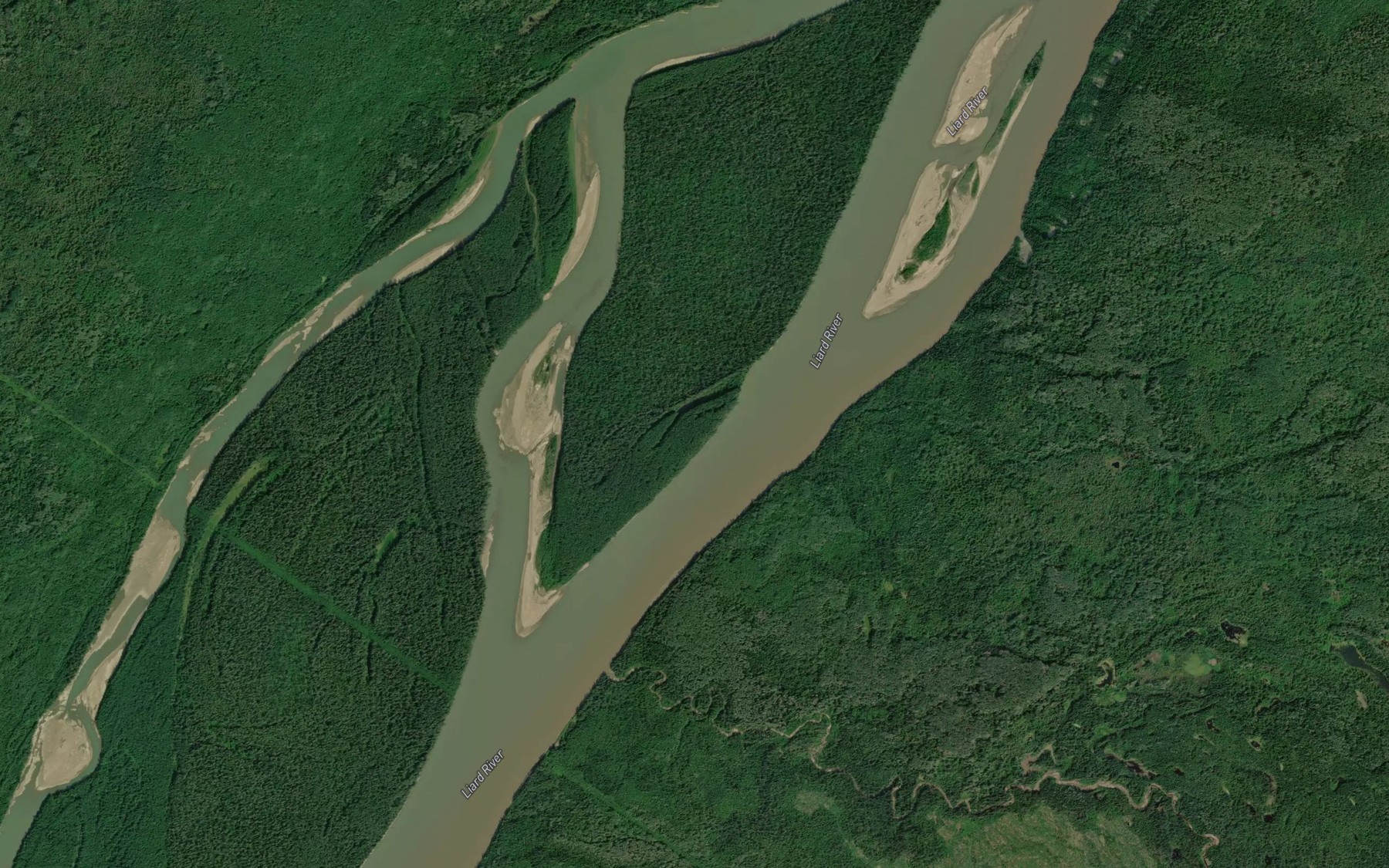 Satellite map of the Zus Creek