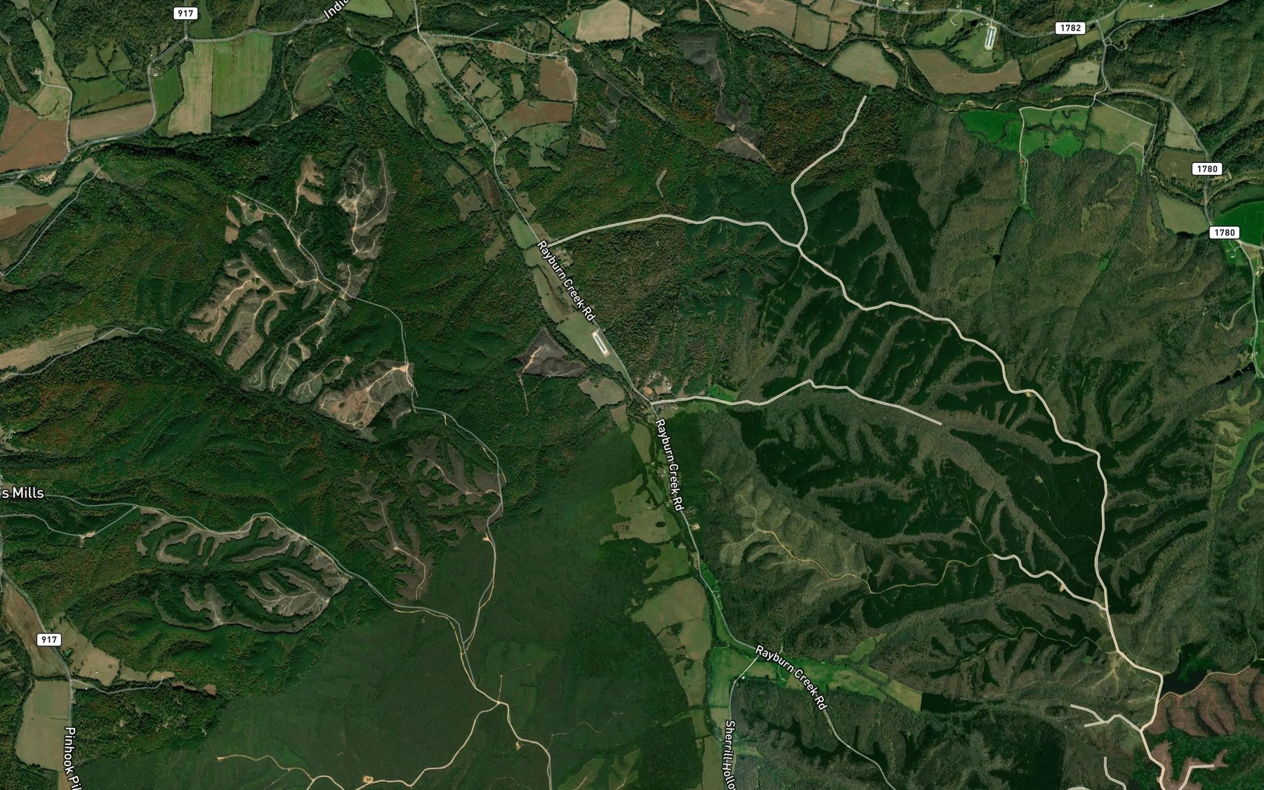 Satellite map of the Buck Creek
