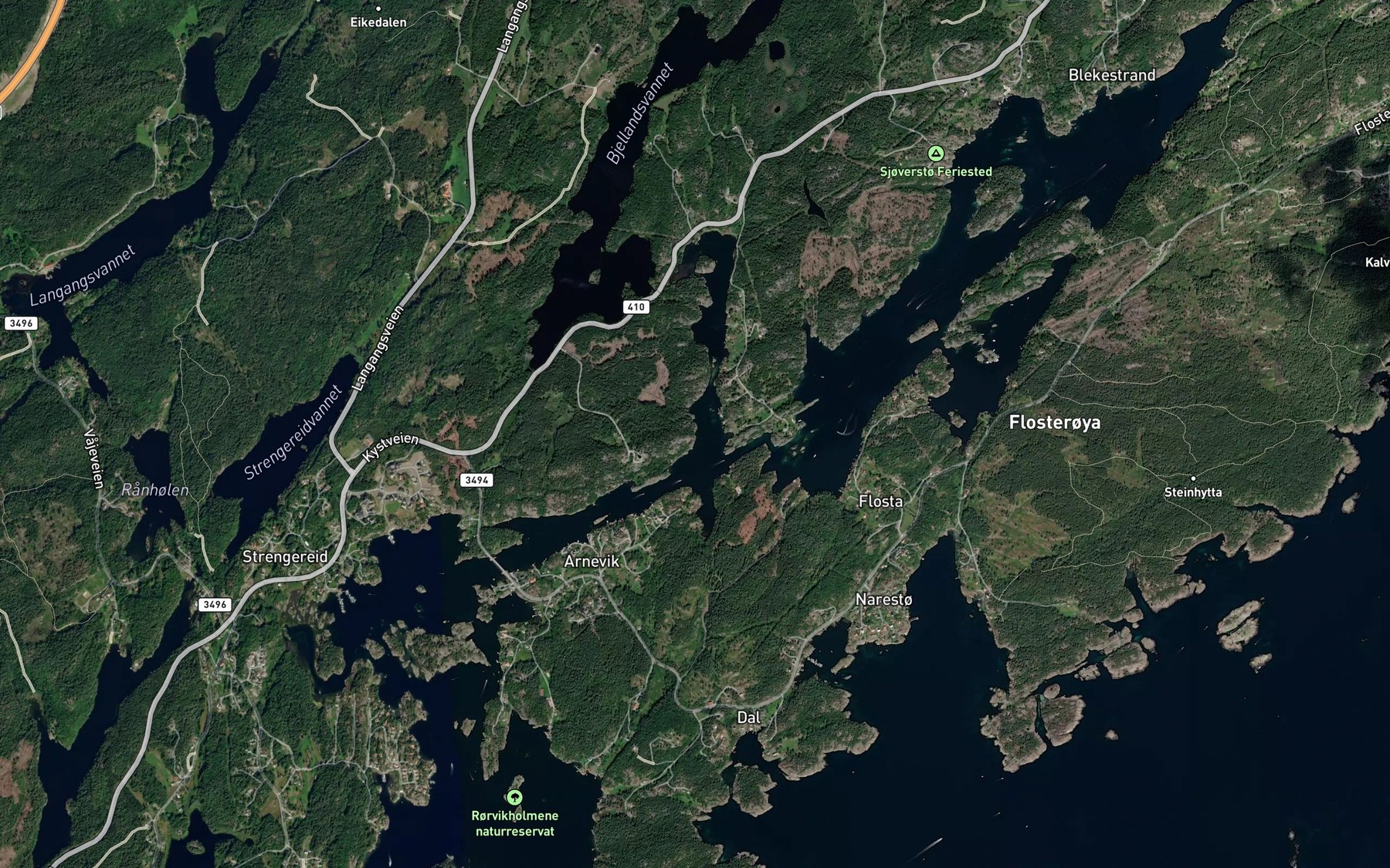 Satellite map of the Tjuvholla