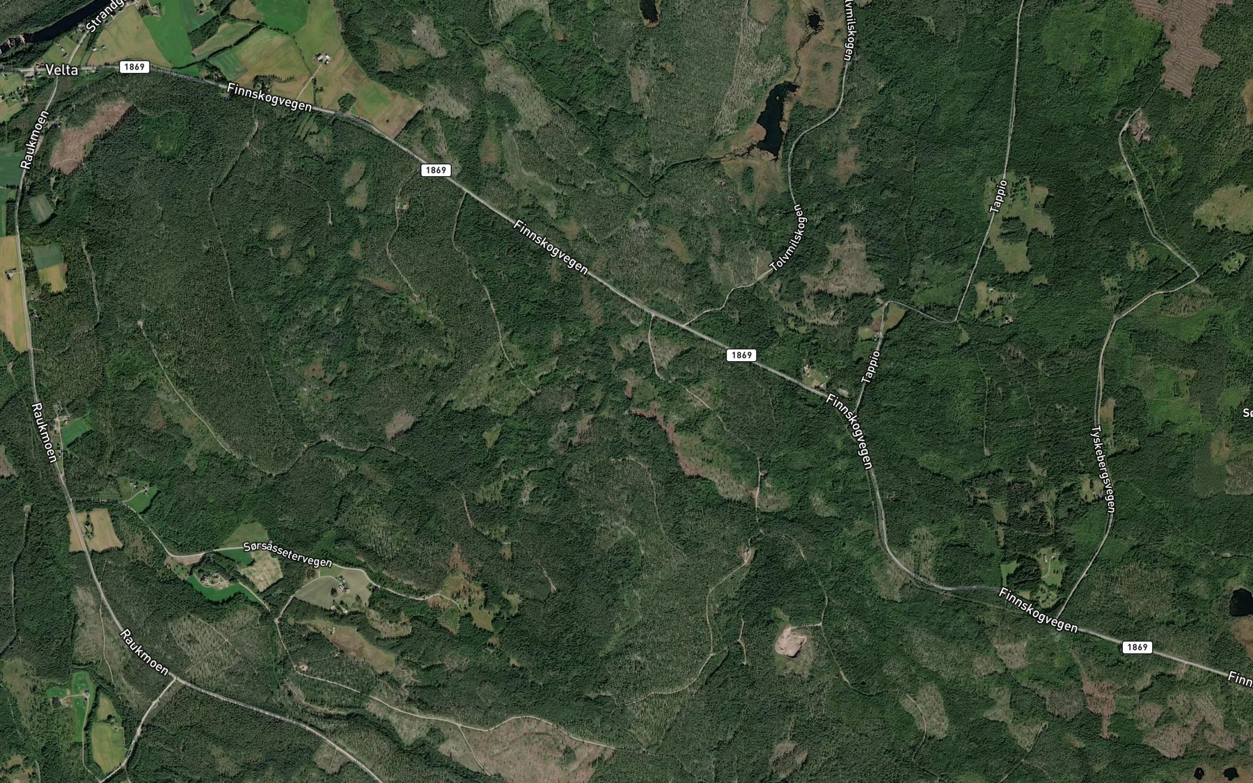 Satellite map of the Sandbekken