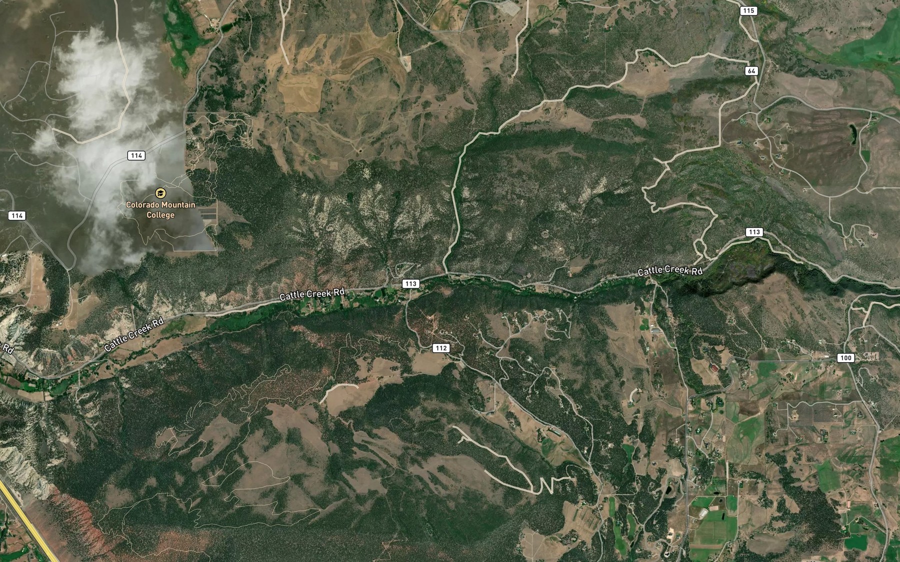 Satellite map of the Fisher Creek