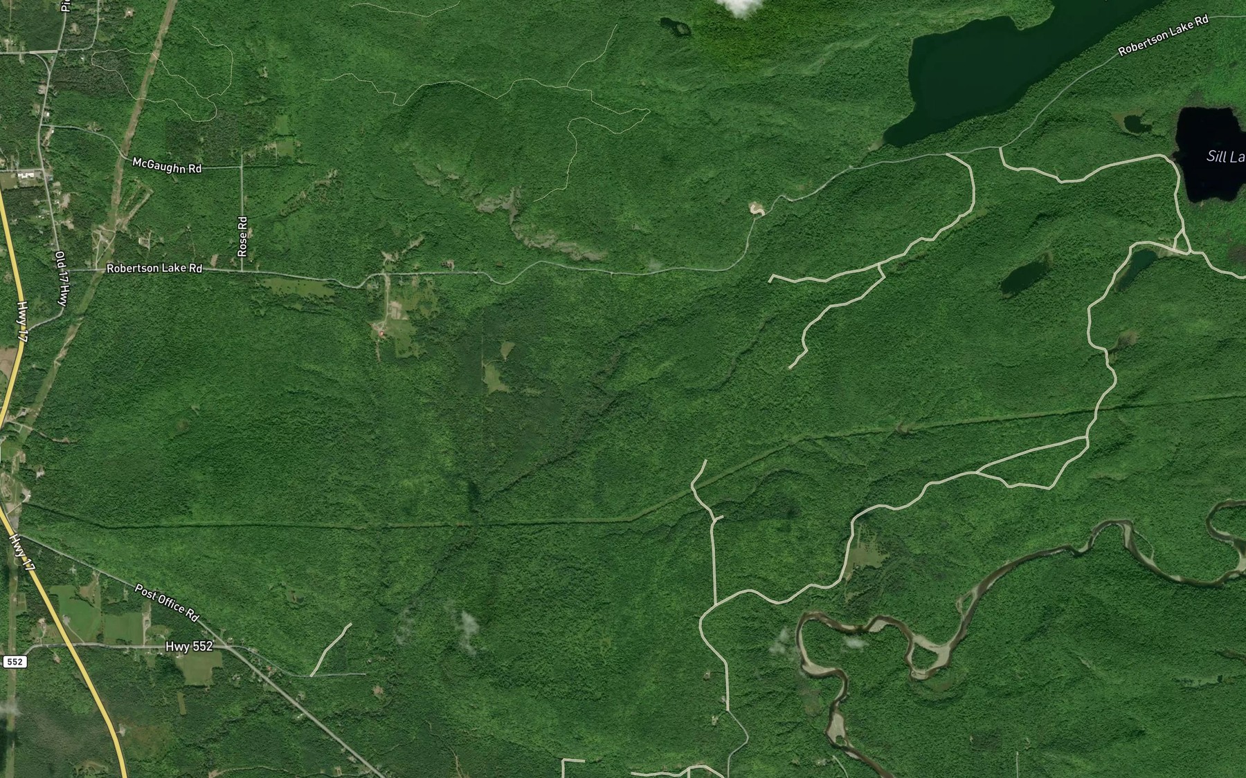 Satellite map of the Still Creek
