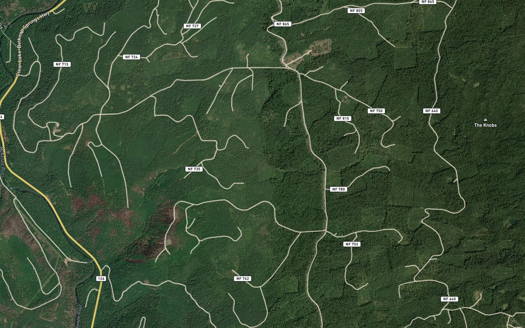 Satellite map of the North Fork Boulder Creek