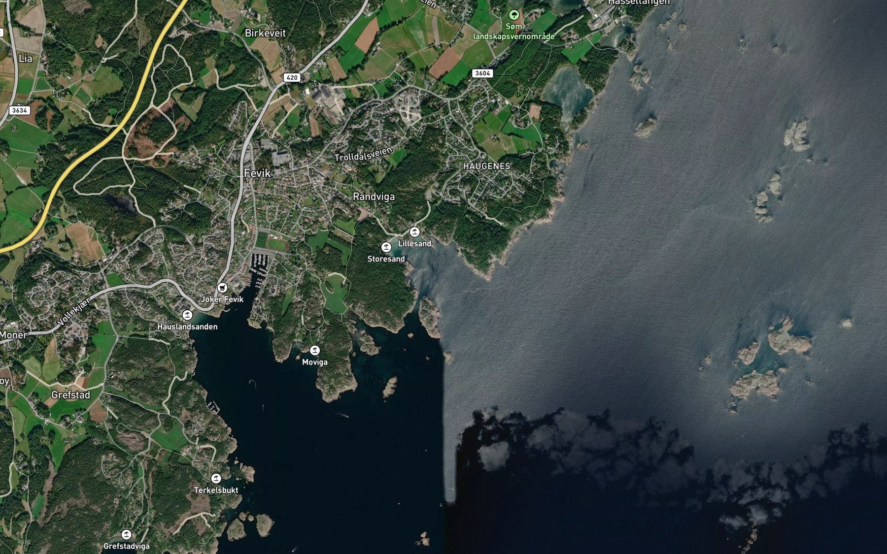 Satellite map of the Randvika