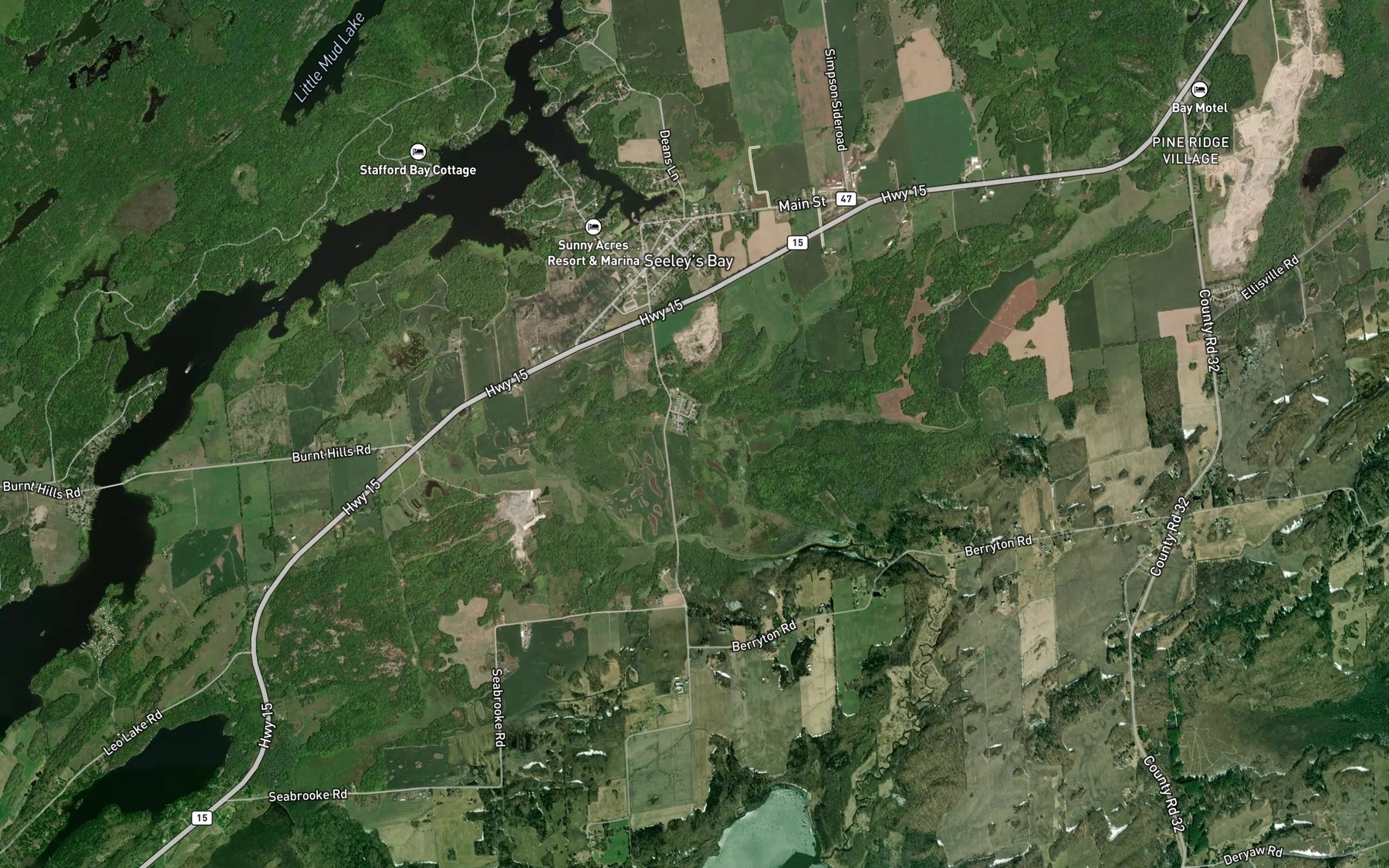 Satellite map of the Cockrill Creek
