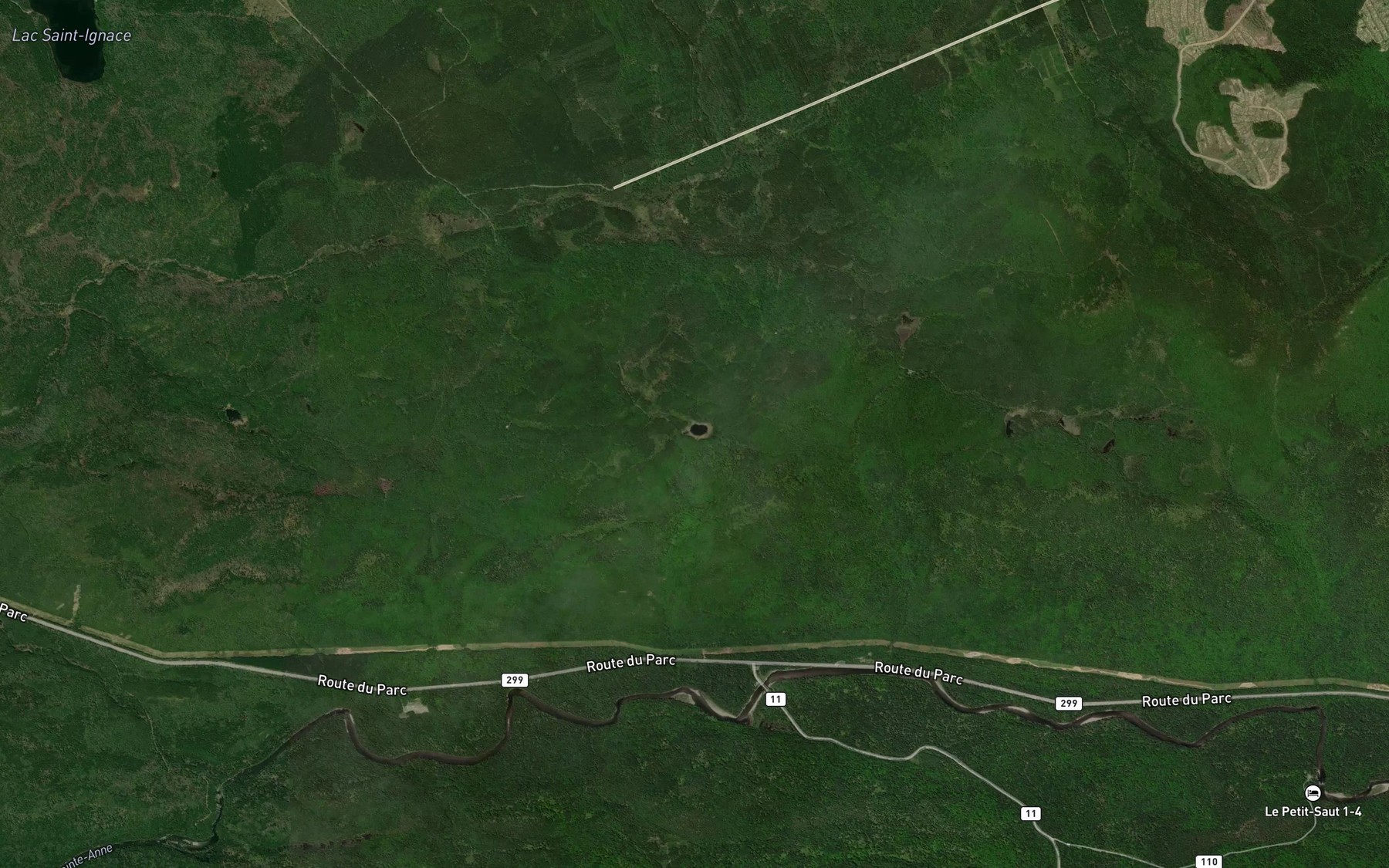 Satellite map of the Petit lac Roma