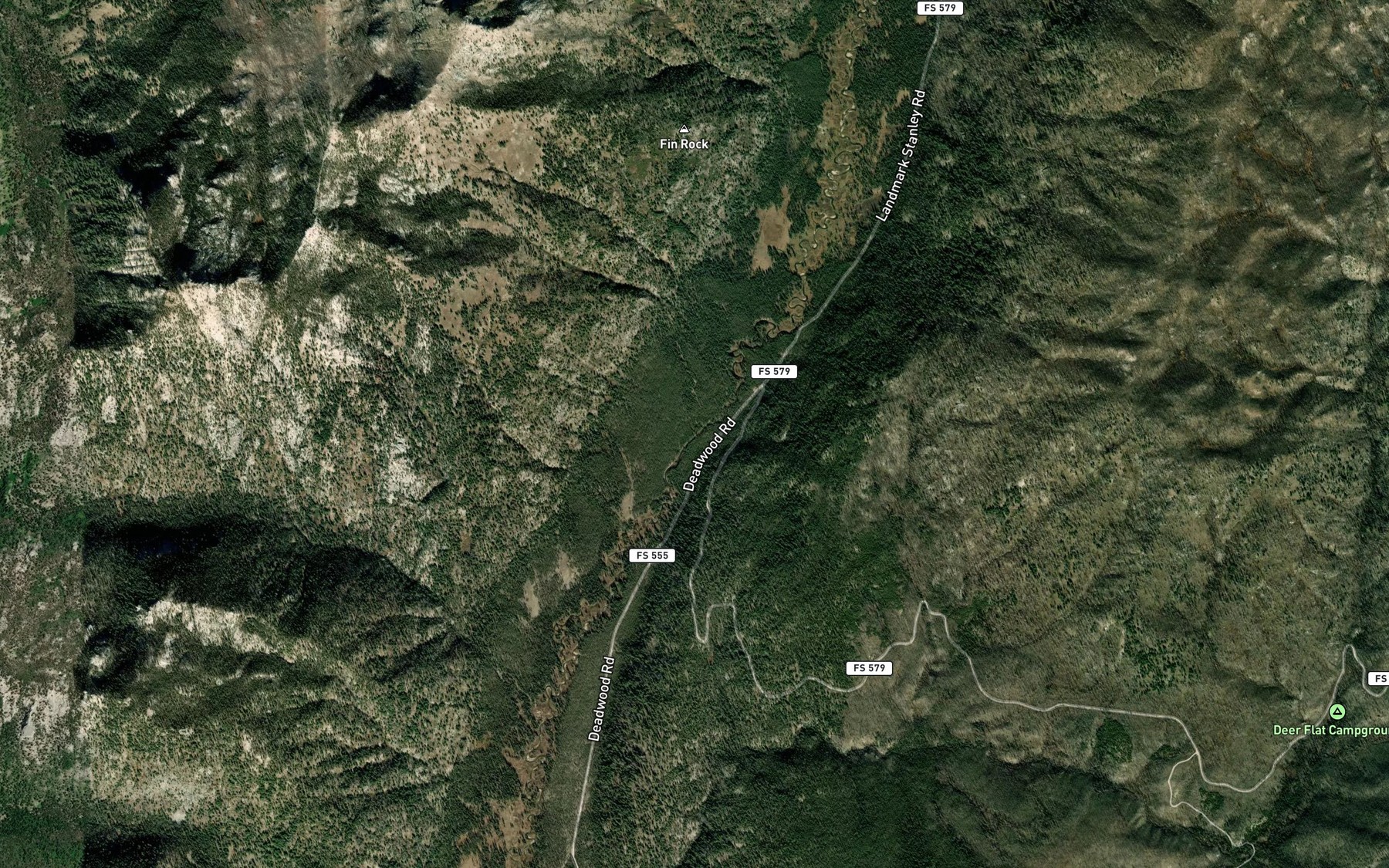 Satellite map of the Eby Creek
