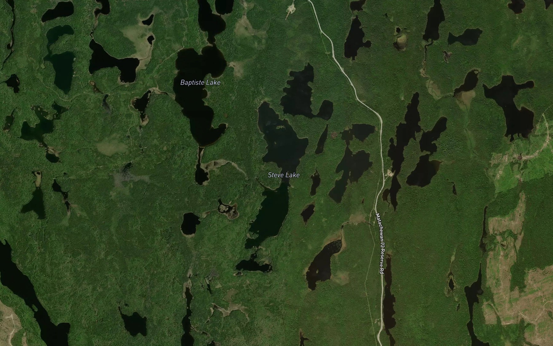 Satellite map of the Steve Lake