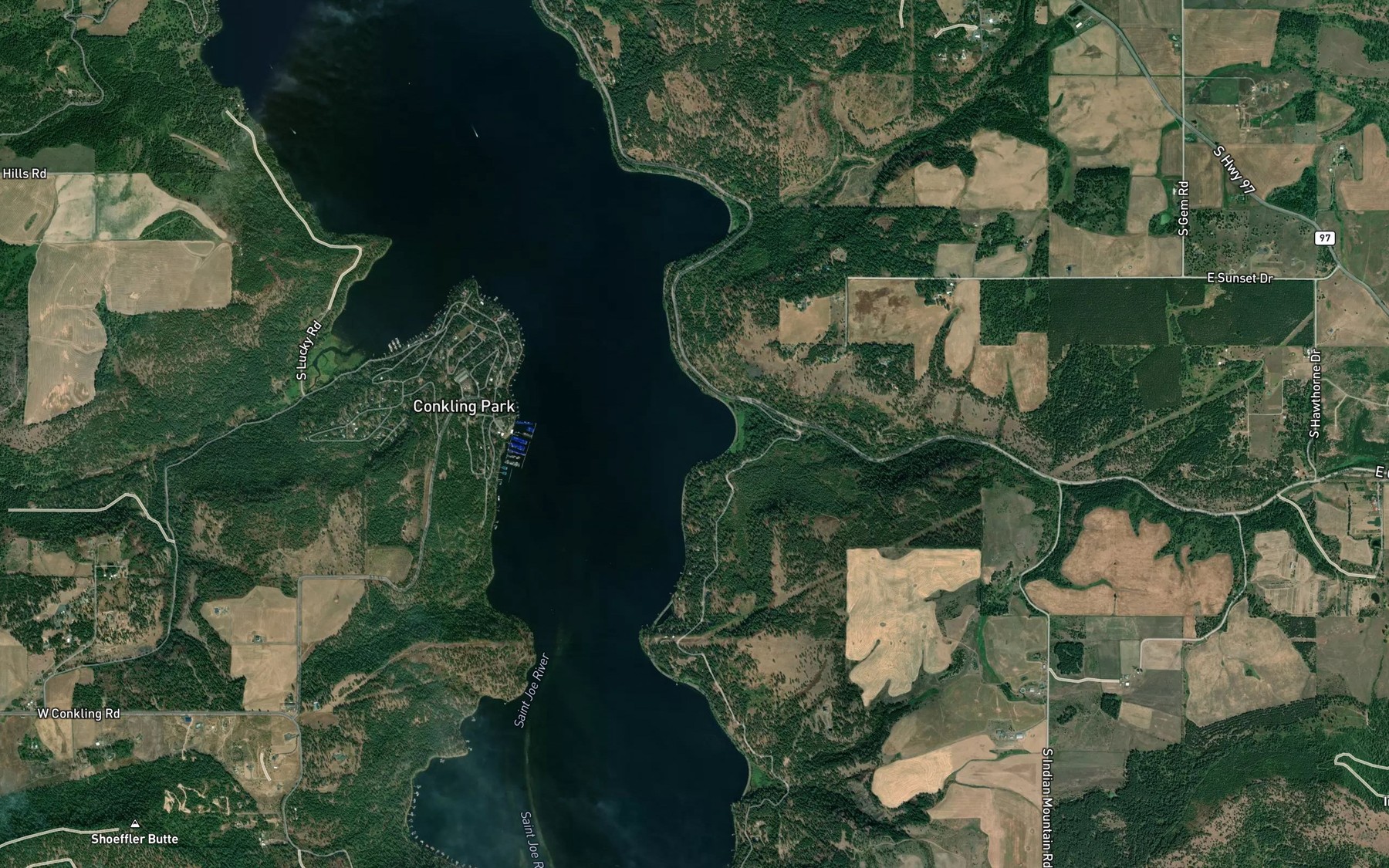 Satellite map of the O'Gara Bay