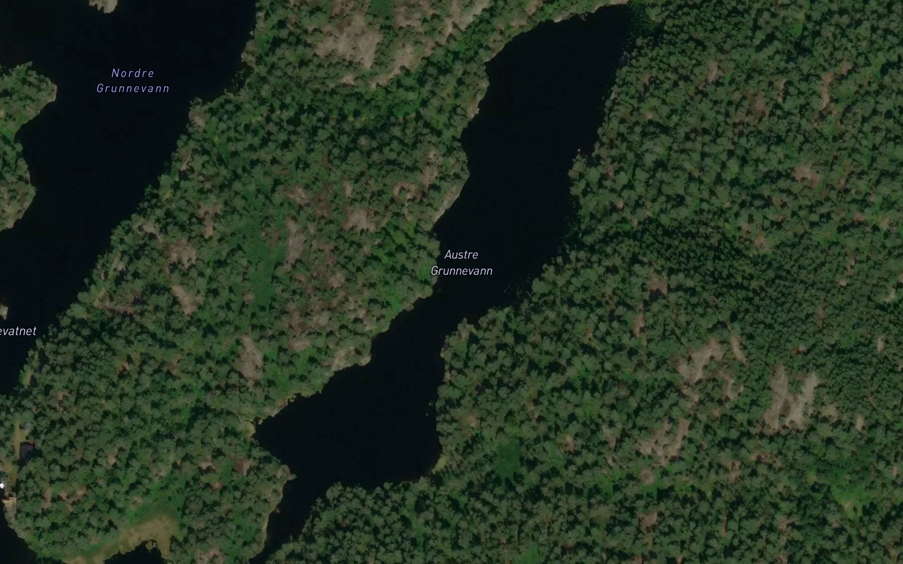 Satellite map of the Austre Grunnevann