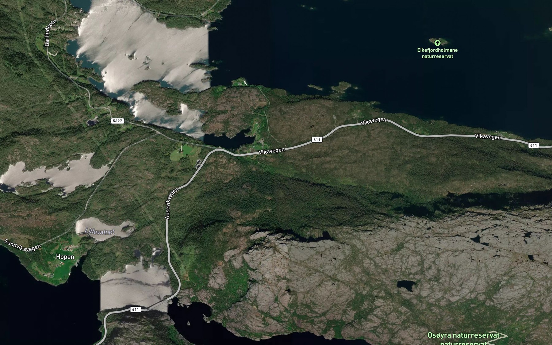 Satellite map of the Pollavikelva