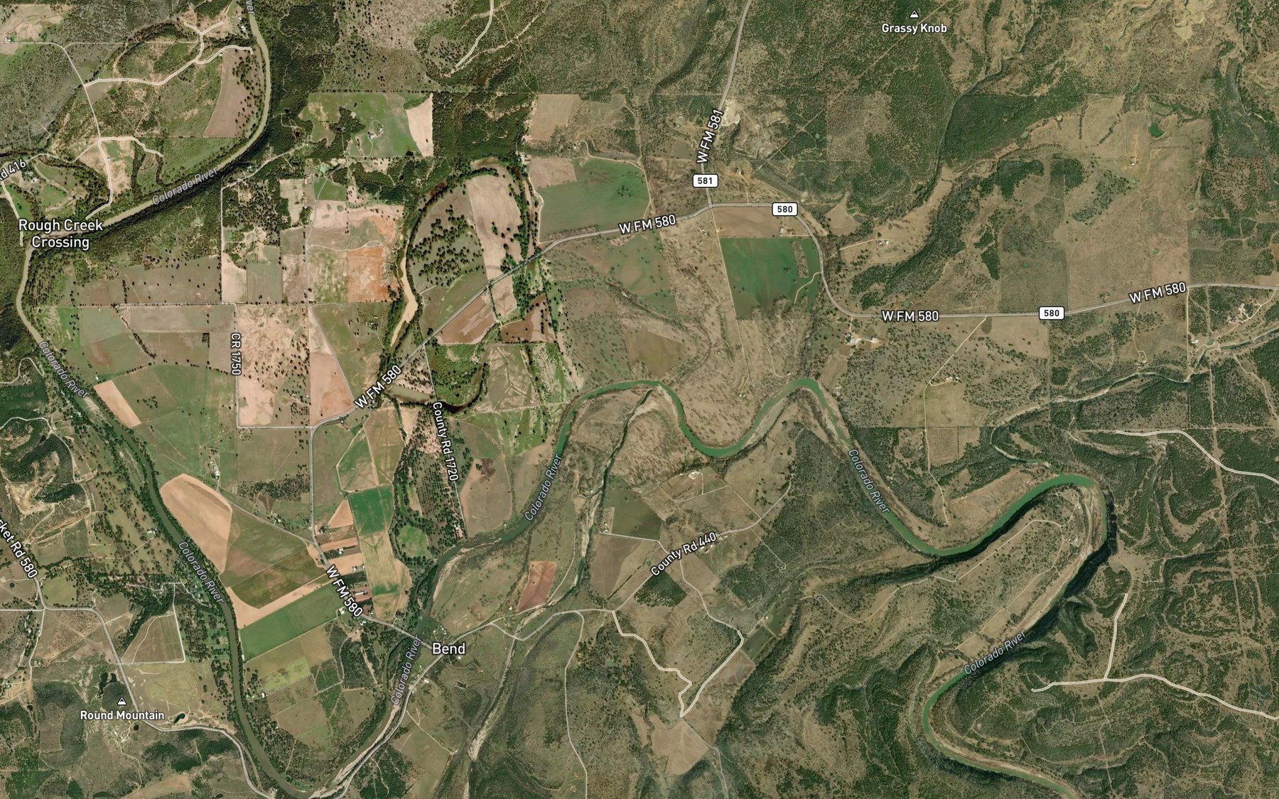 Satellite map of the Cherokee Creek