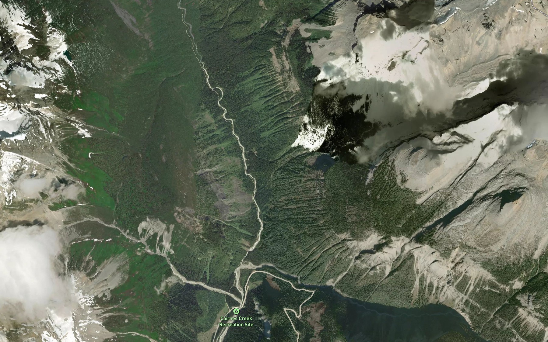 Satellite map of the Parapet Creek