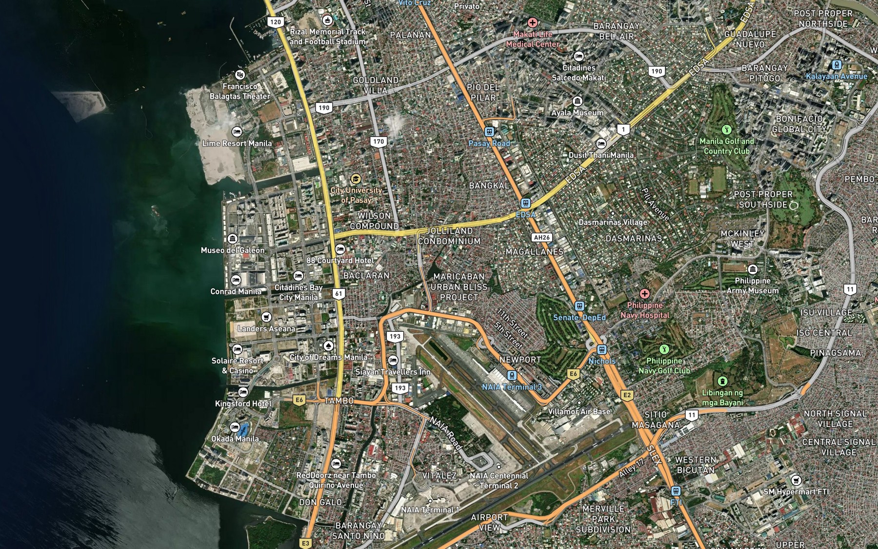Satellite map of the Dilain Creek
