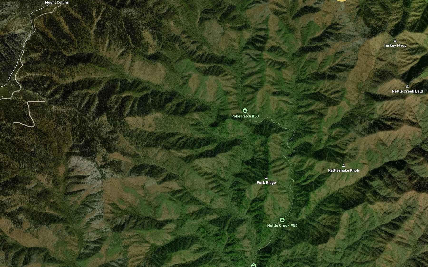 Satellite map of the Hermit Branch