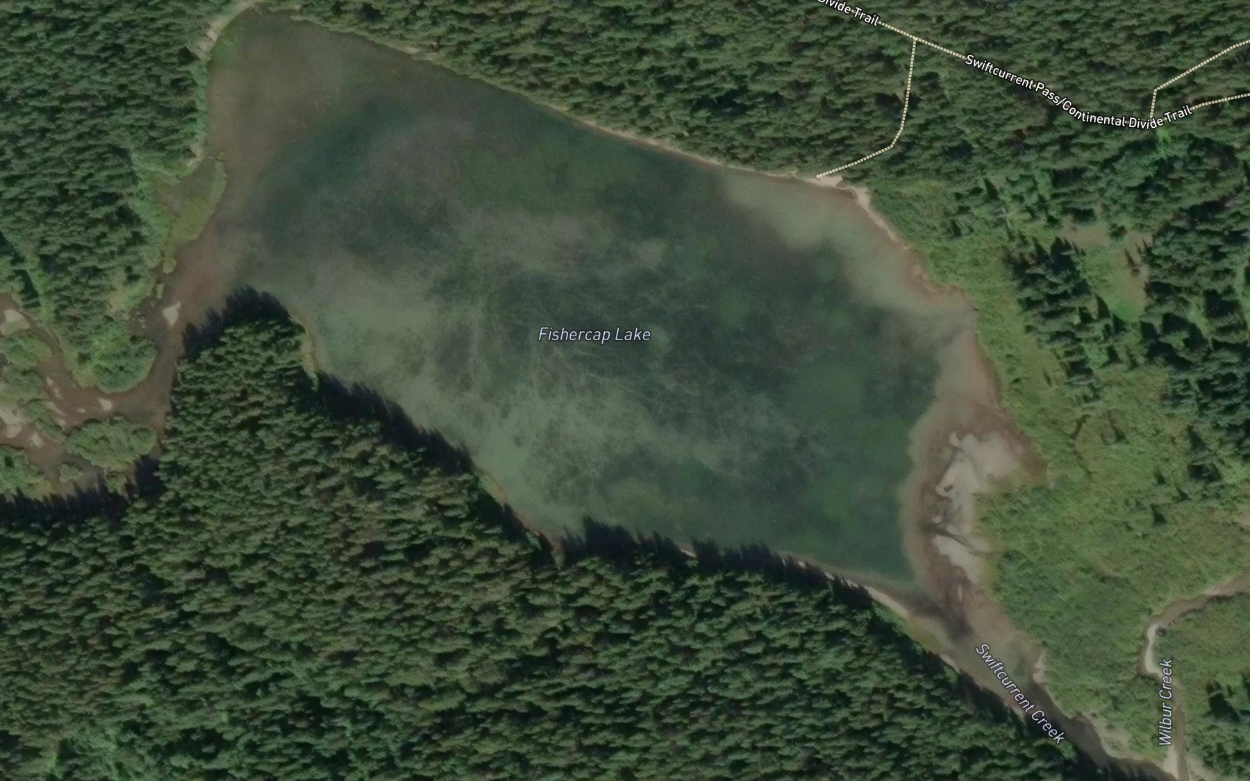 Satellite map of the Fishercap Lake