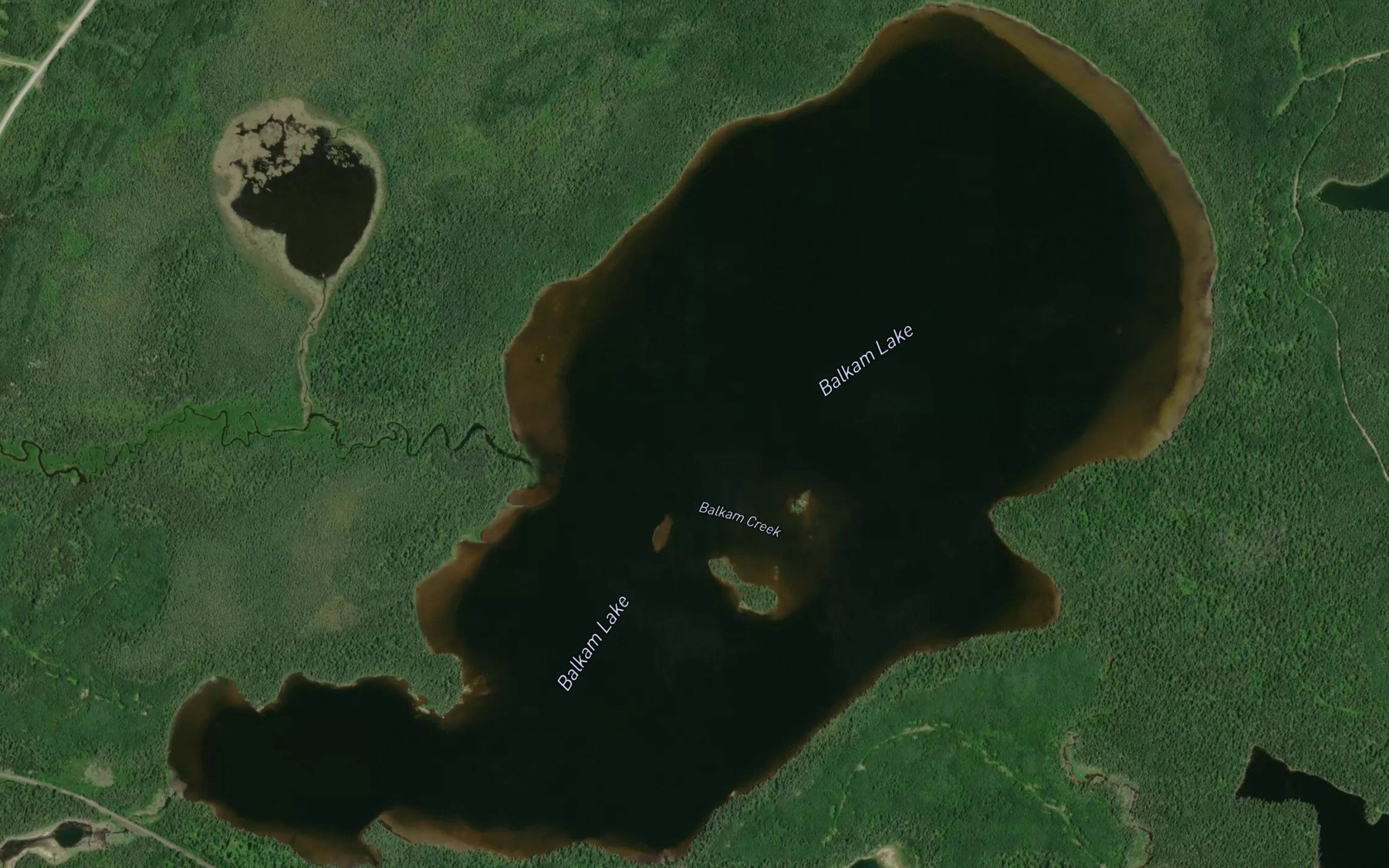 Satellite map of the Balkam Lake