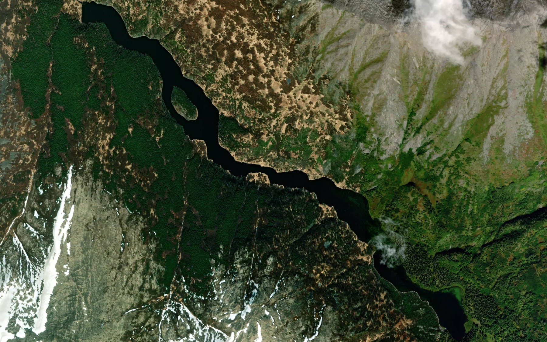 Satellite map of the Swan Lake
