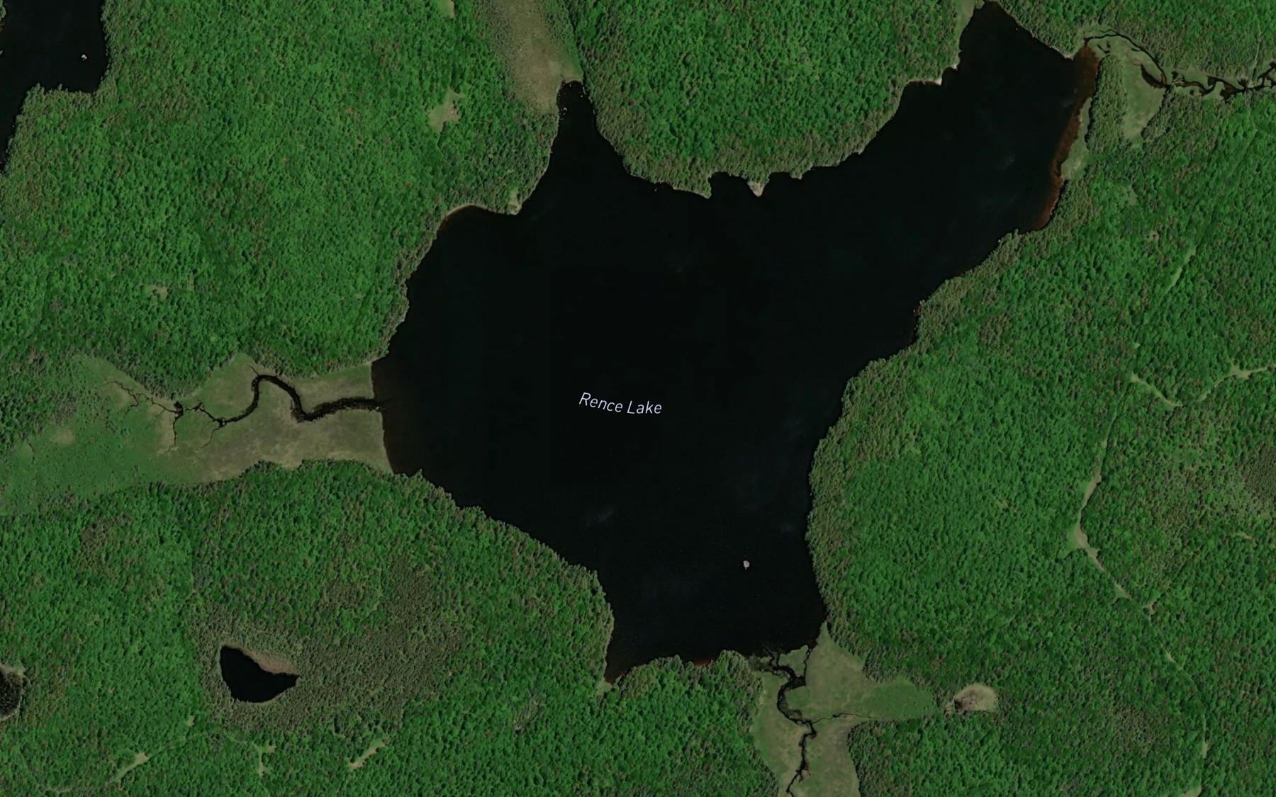 Satellite map of the Rence Lake