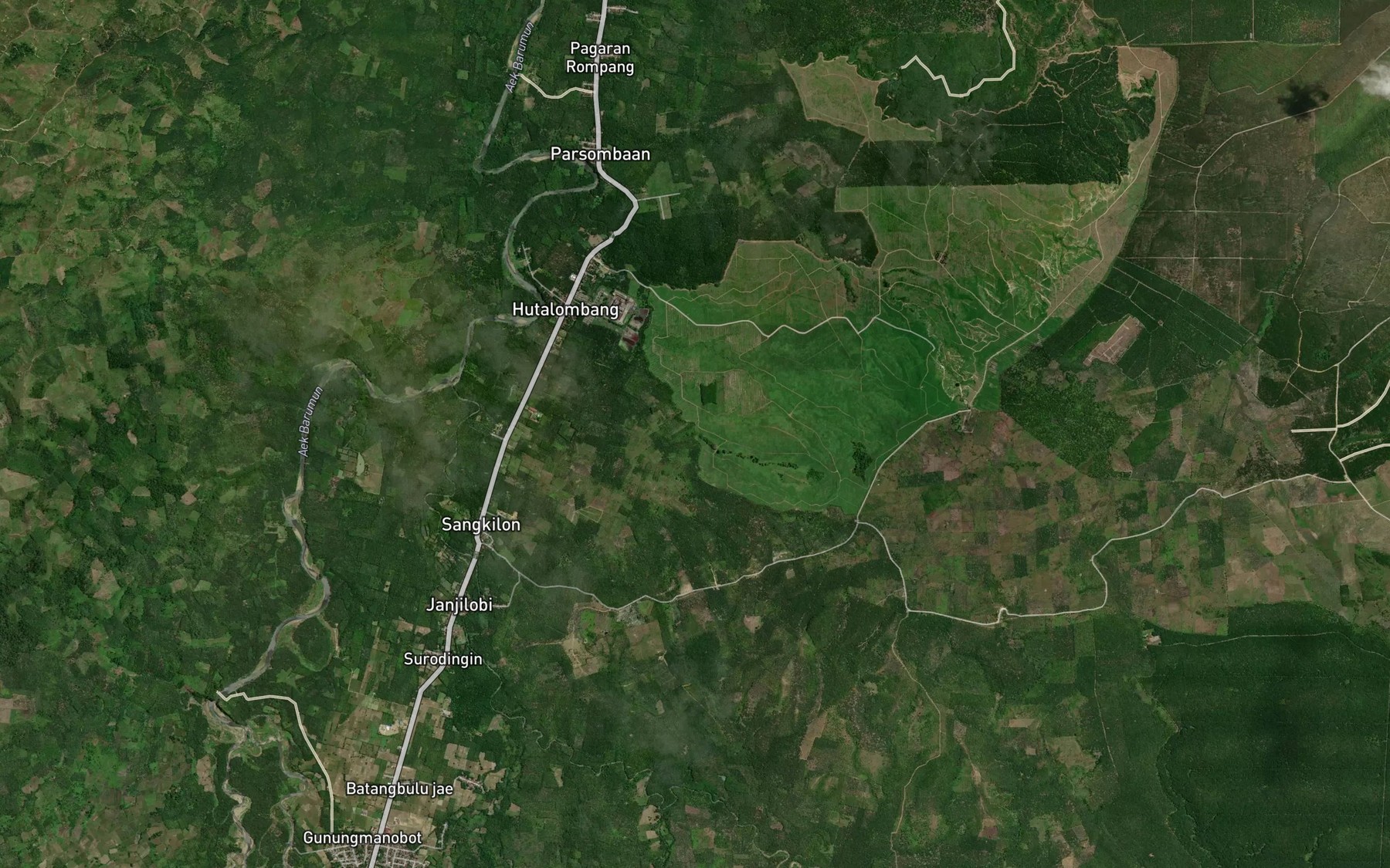 Satellite map of the Aek Sosopan Badak