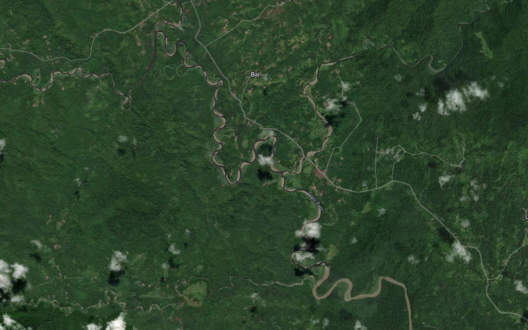 Satellite map of the Ninam River
