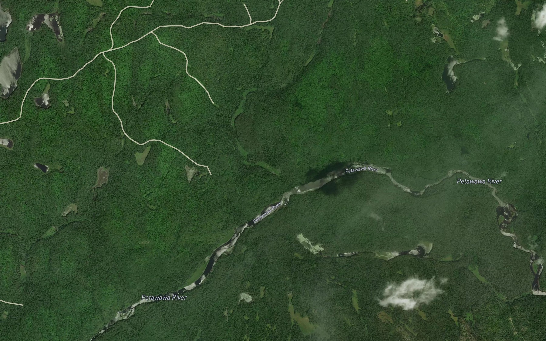 Satellite map of the Grillade Rapids