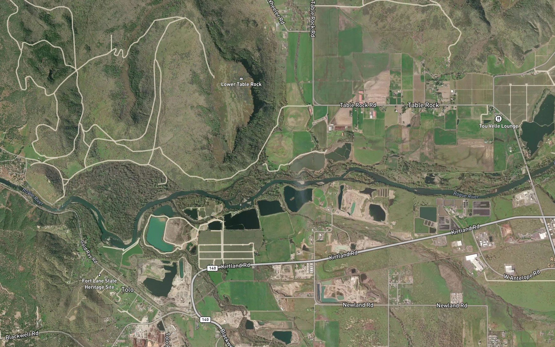 Satellite map of the Snider Creek