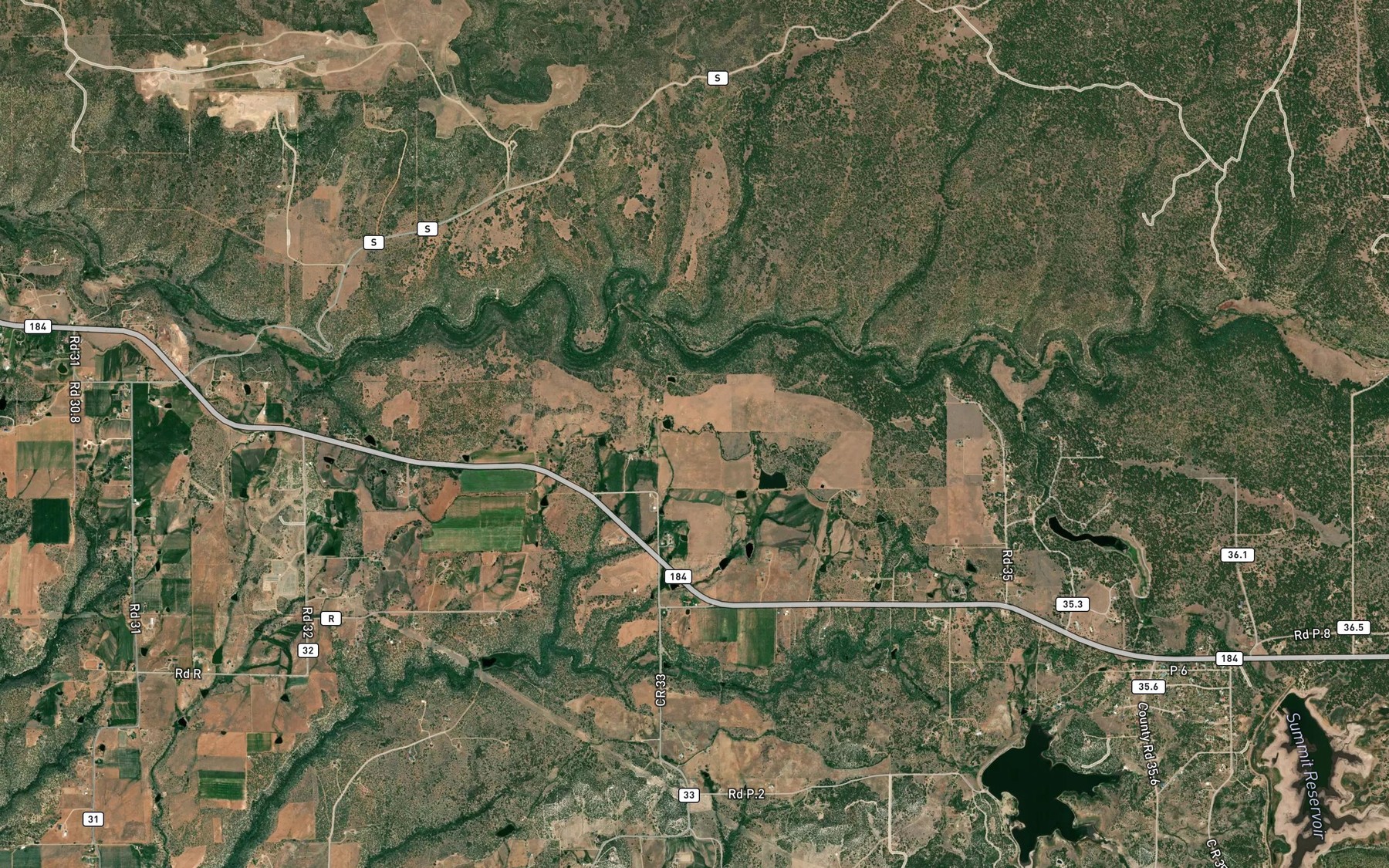 Satellite map of the Summit Ditch