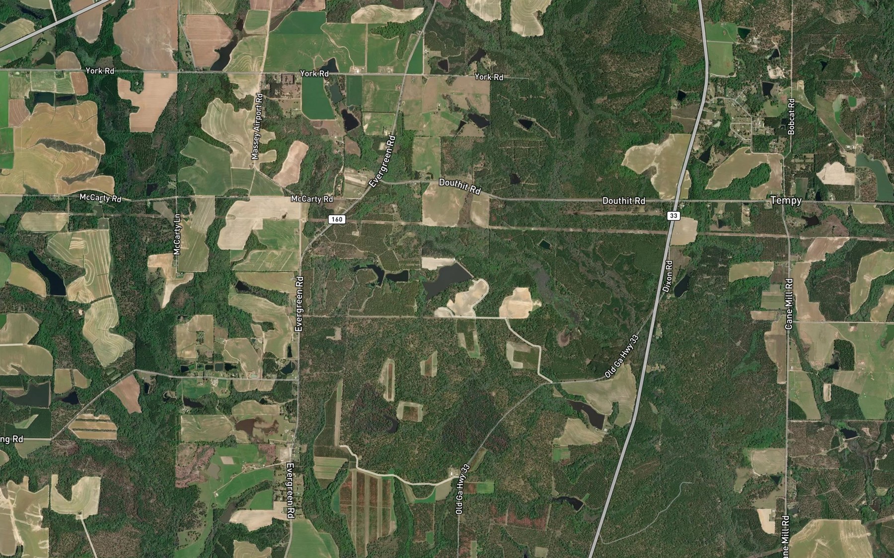 Satellite map of the Strickland Lake