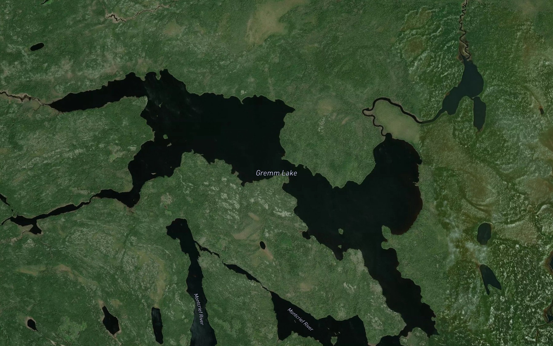 Satellite map of the Gremm Lake