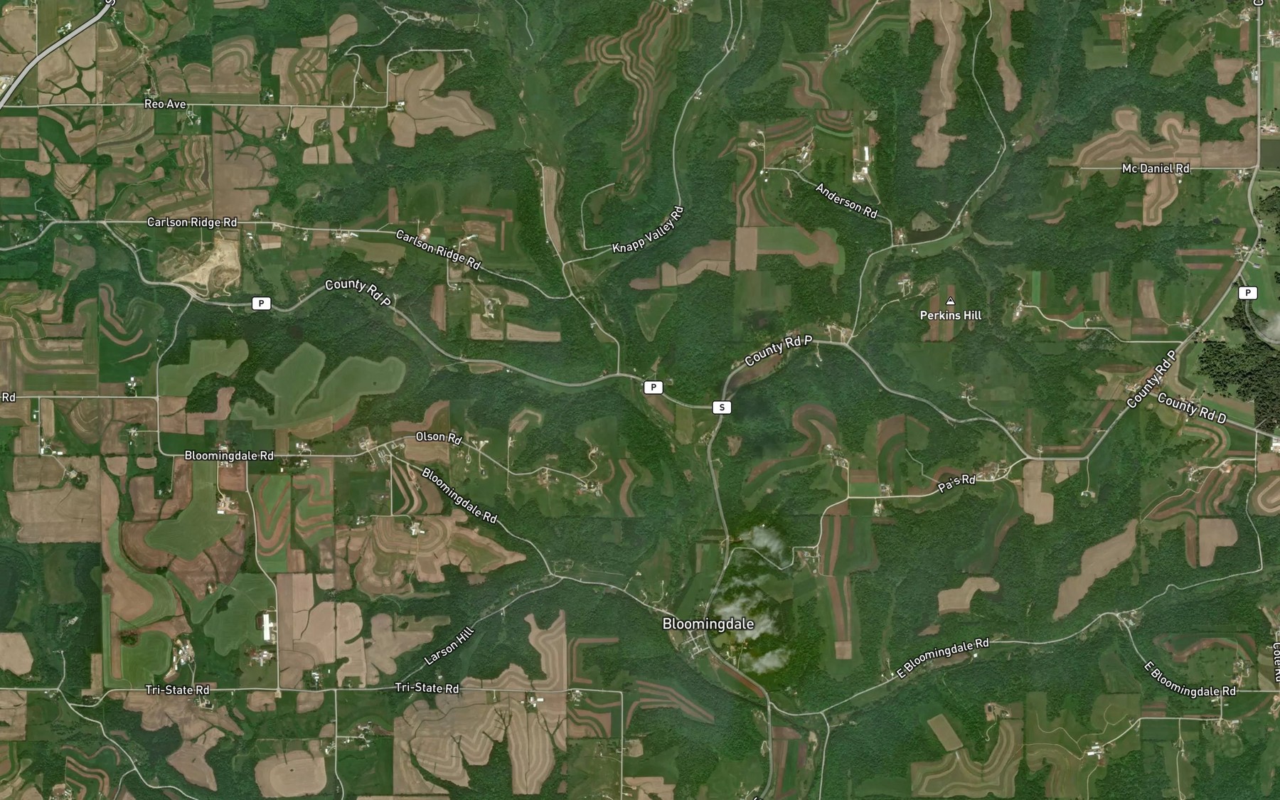 Satellite map of the Dickson Branch