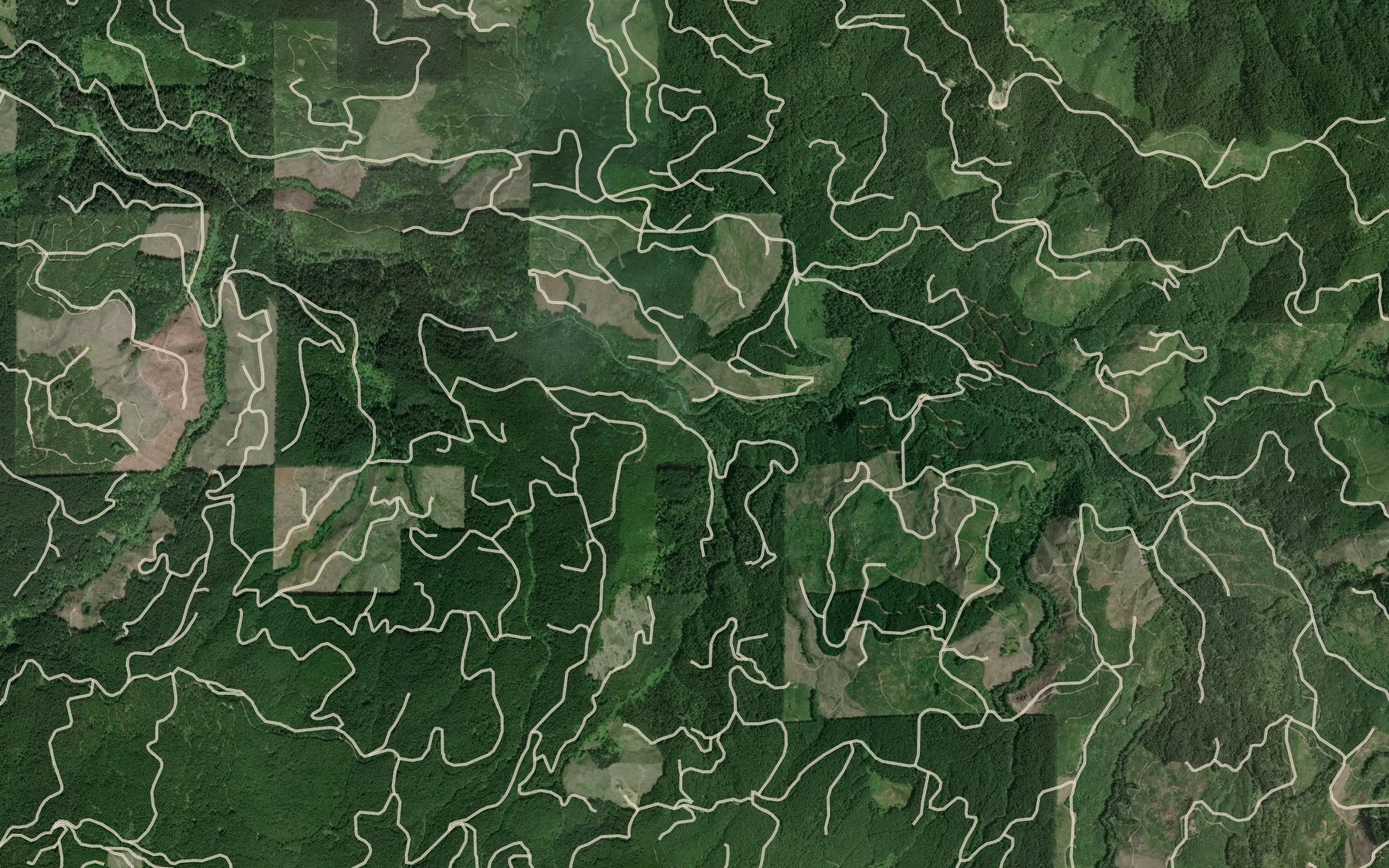 Satellite map of the Hortense Creek