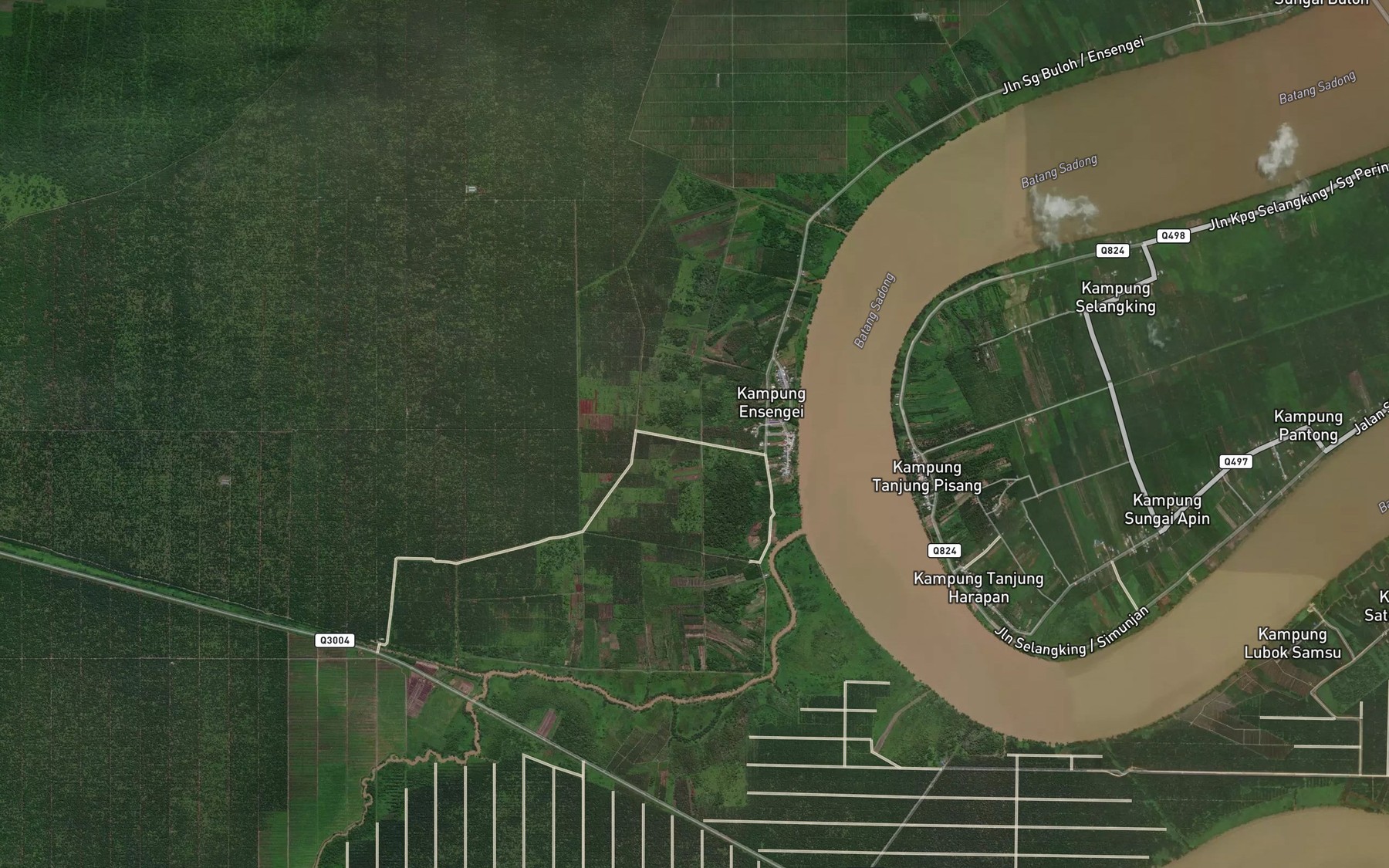 Satellite map of the Sungai Ensengai