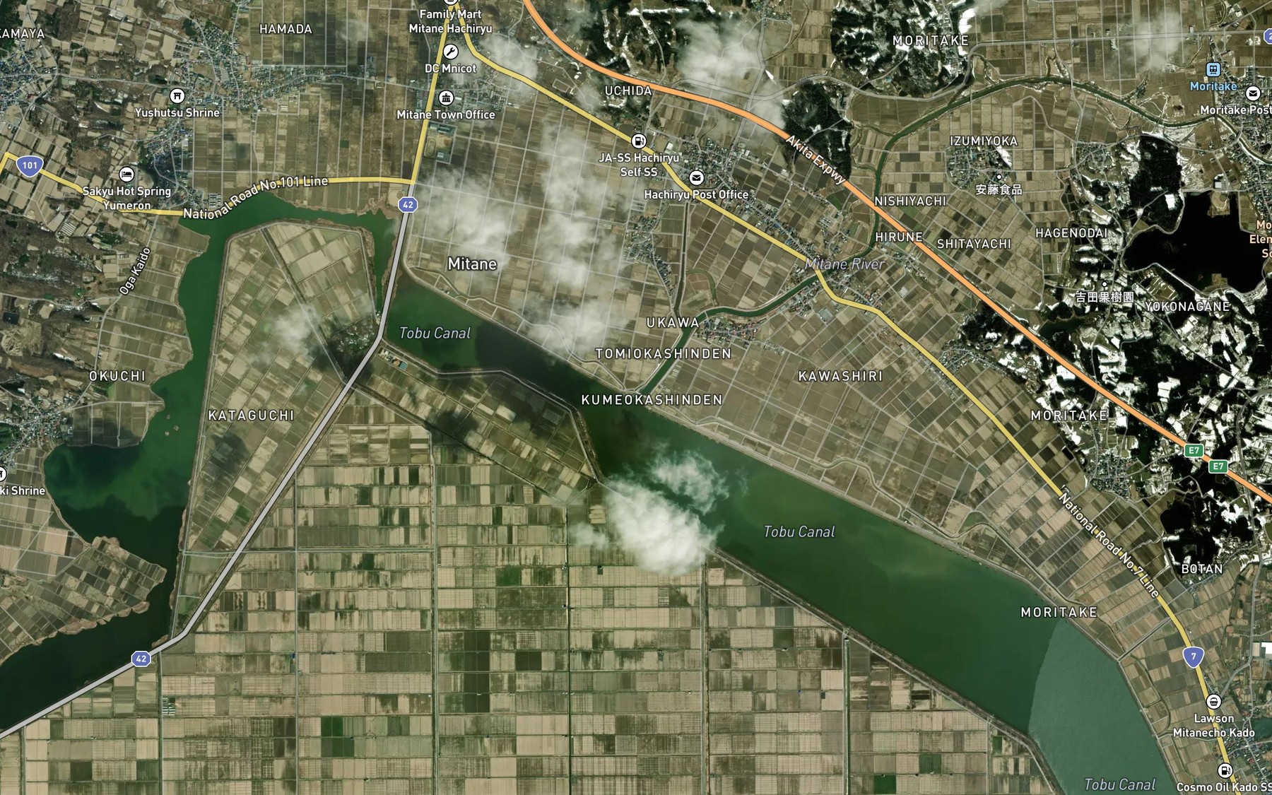 Satellite map of the Mitane Gawa
