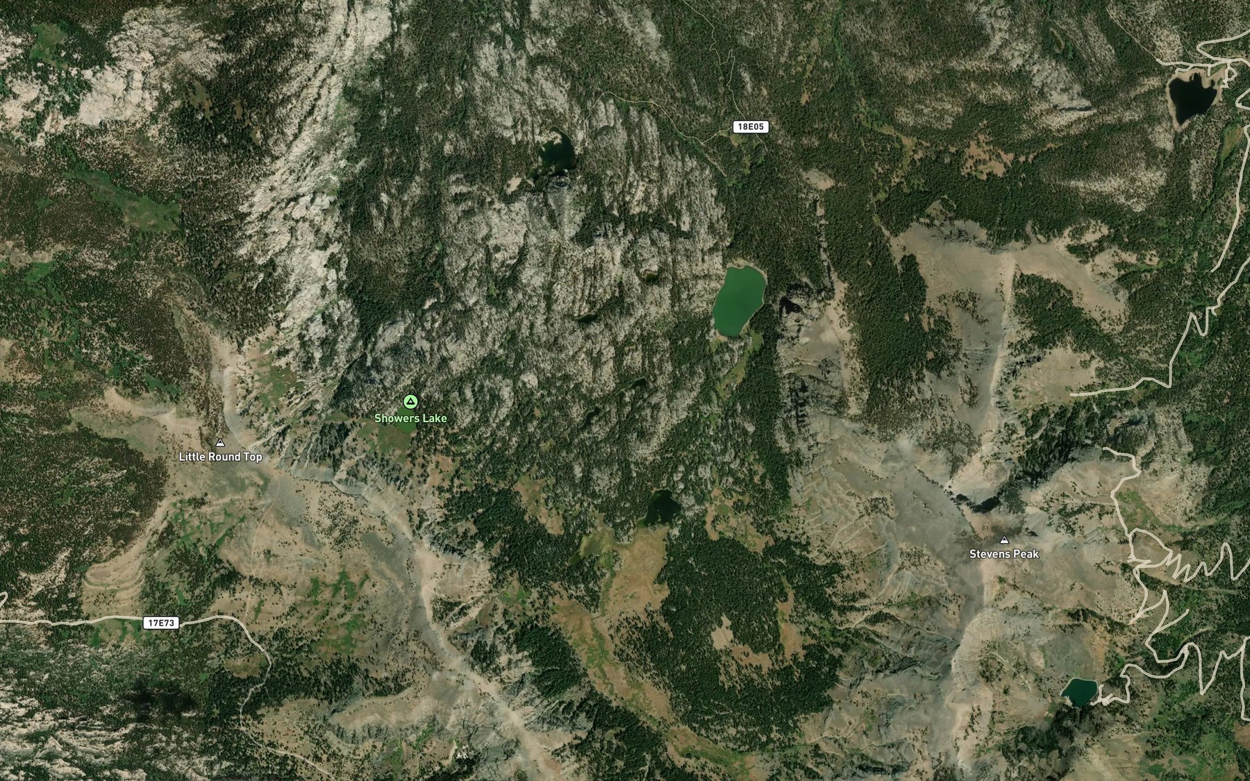 Satellite map of the Four Lakes