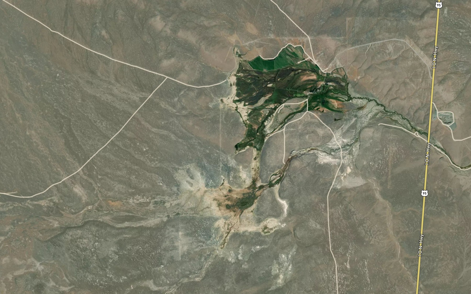 Satellite map of the Crooked Creek Spring