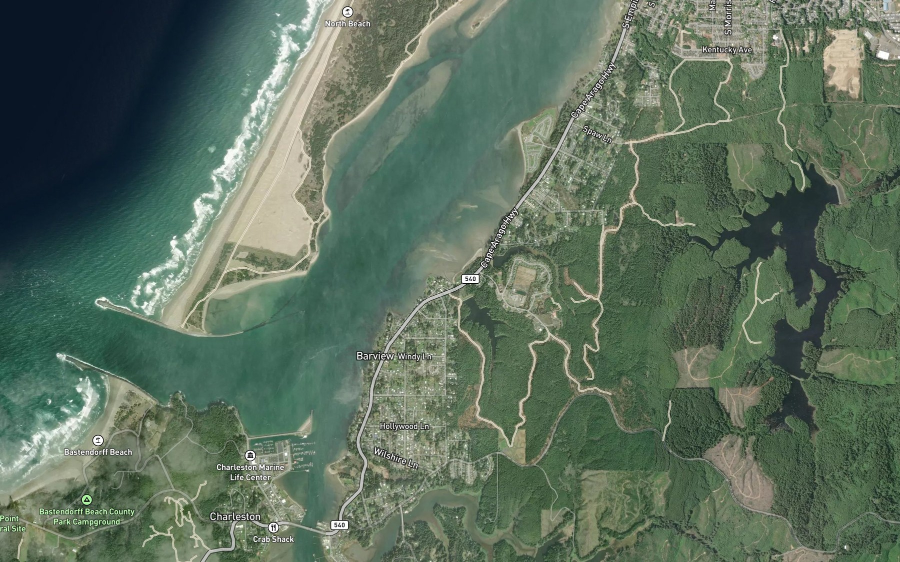 Satellite map of the Tarheel Creek