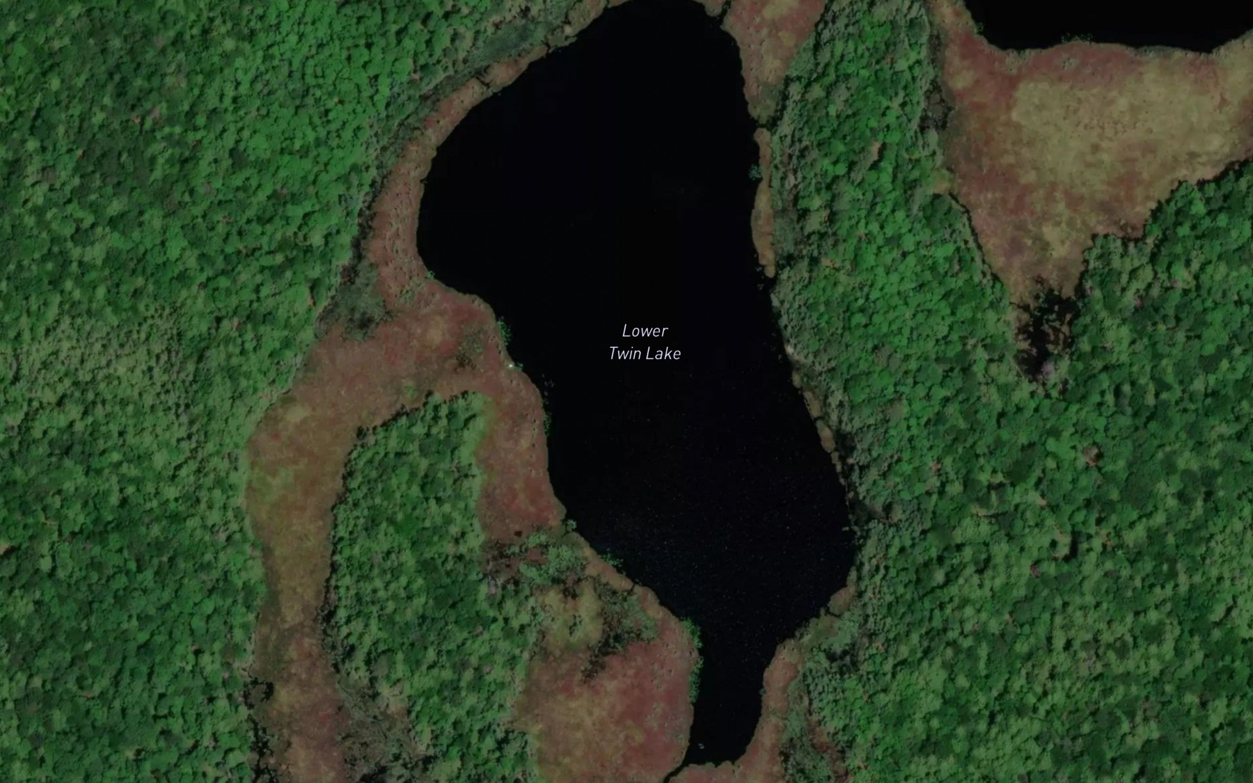 Satellite map of the Lower Twin Lake
