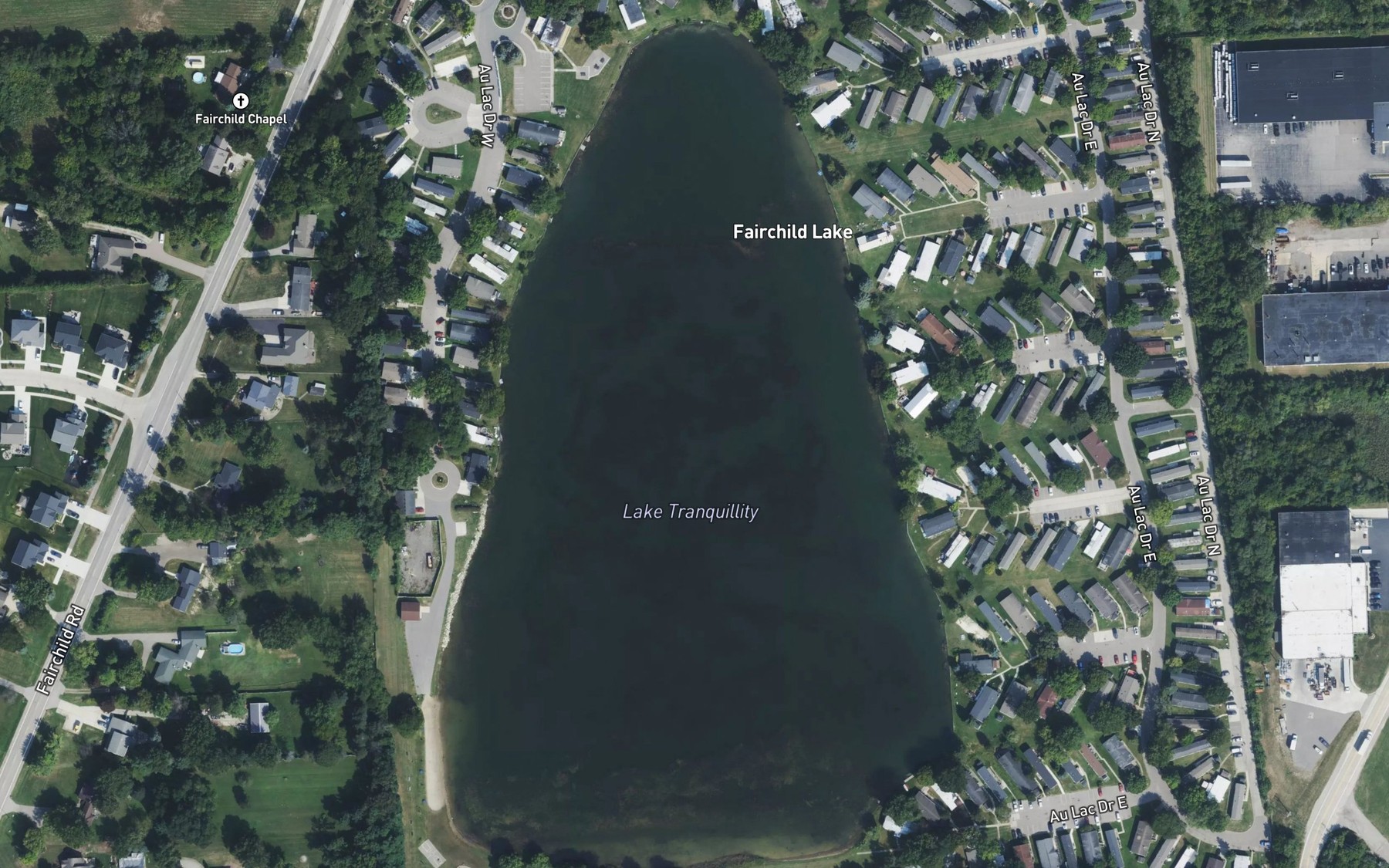 Satellite map of the Lake Tranquillity