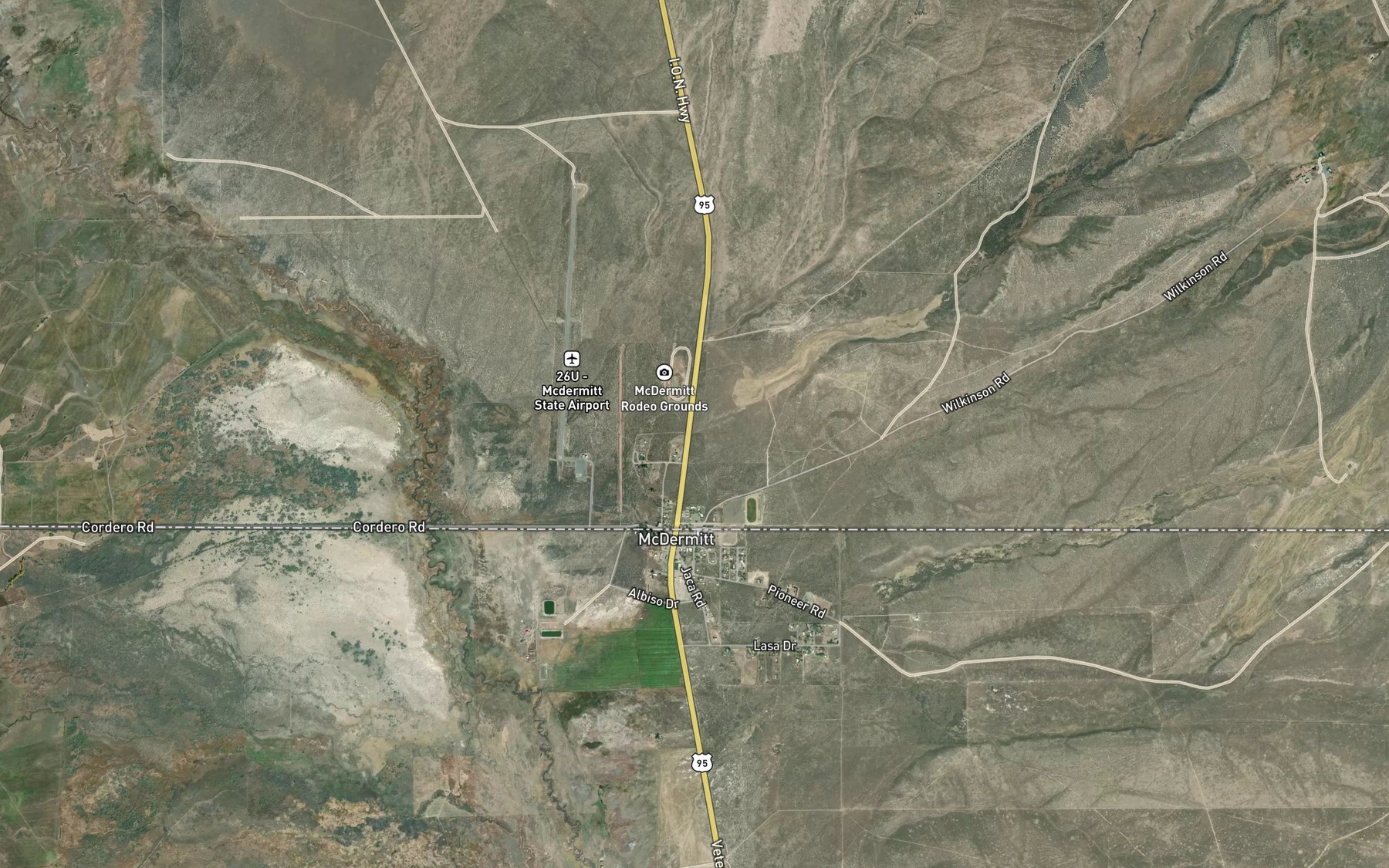 Satellite map of the Shearing Corral Creek