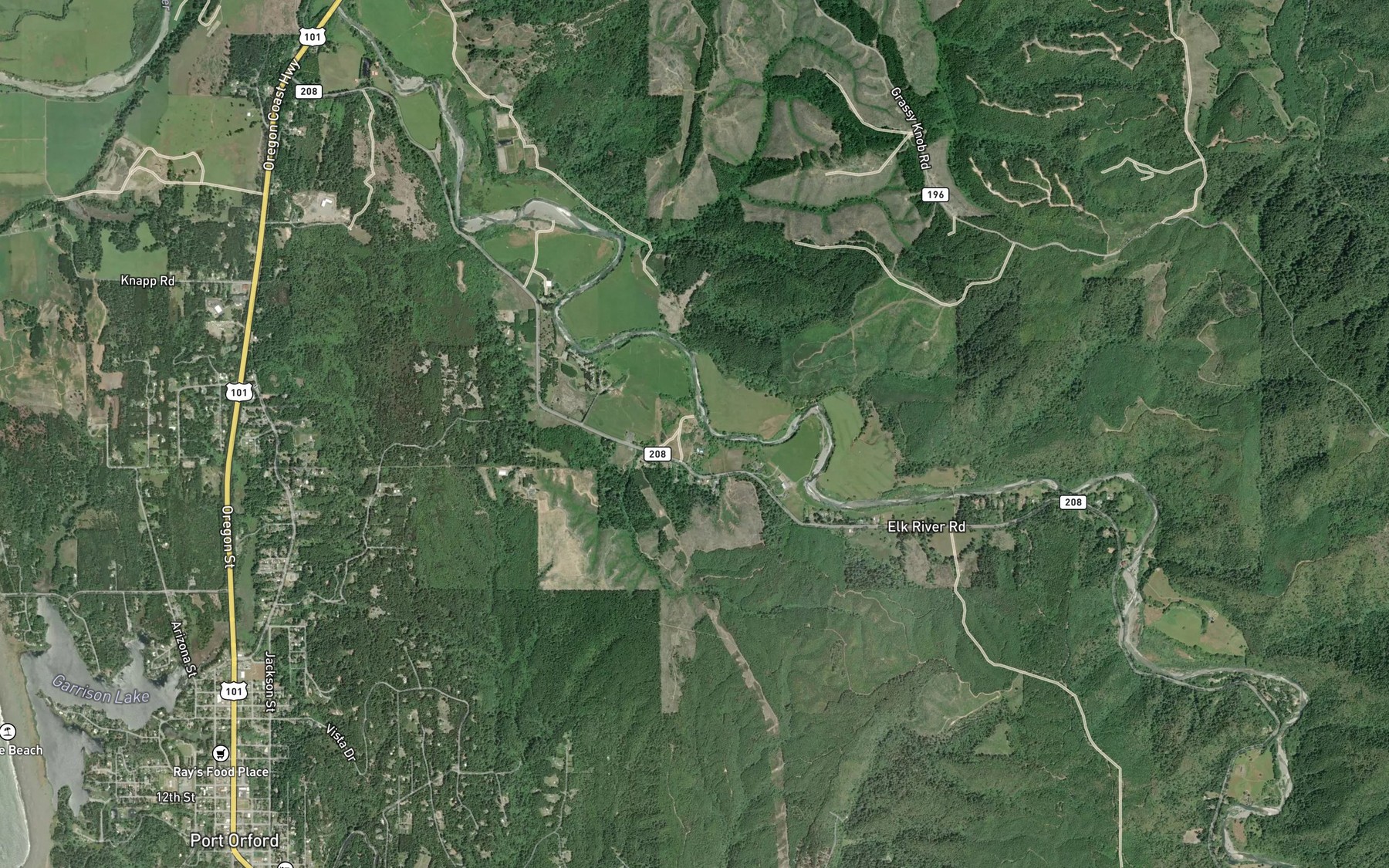 Satellite map of the Bagley Creek