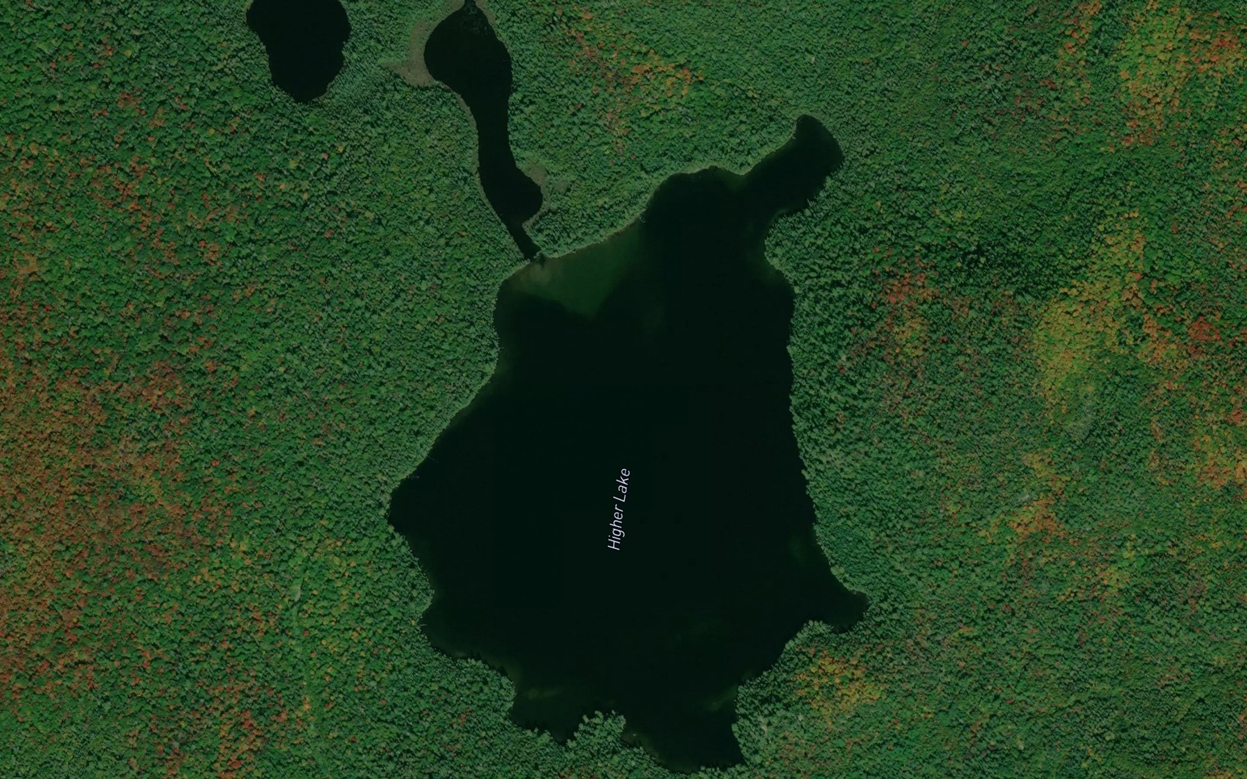 Satellite map of the Higher Lake